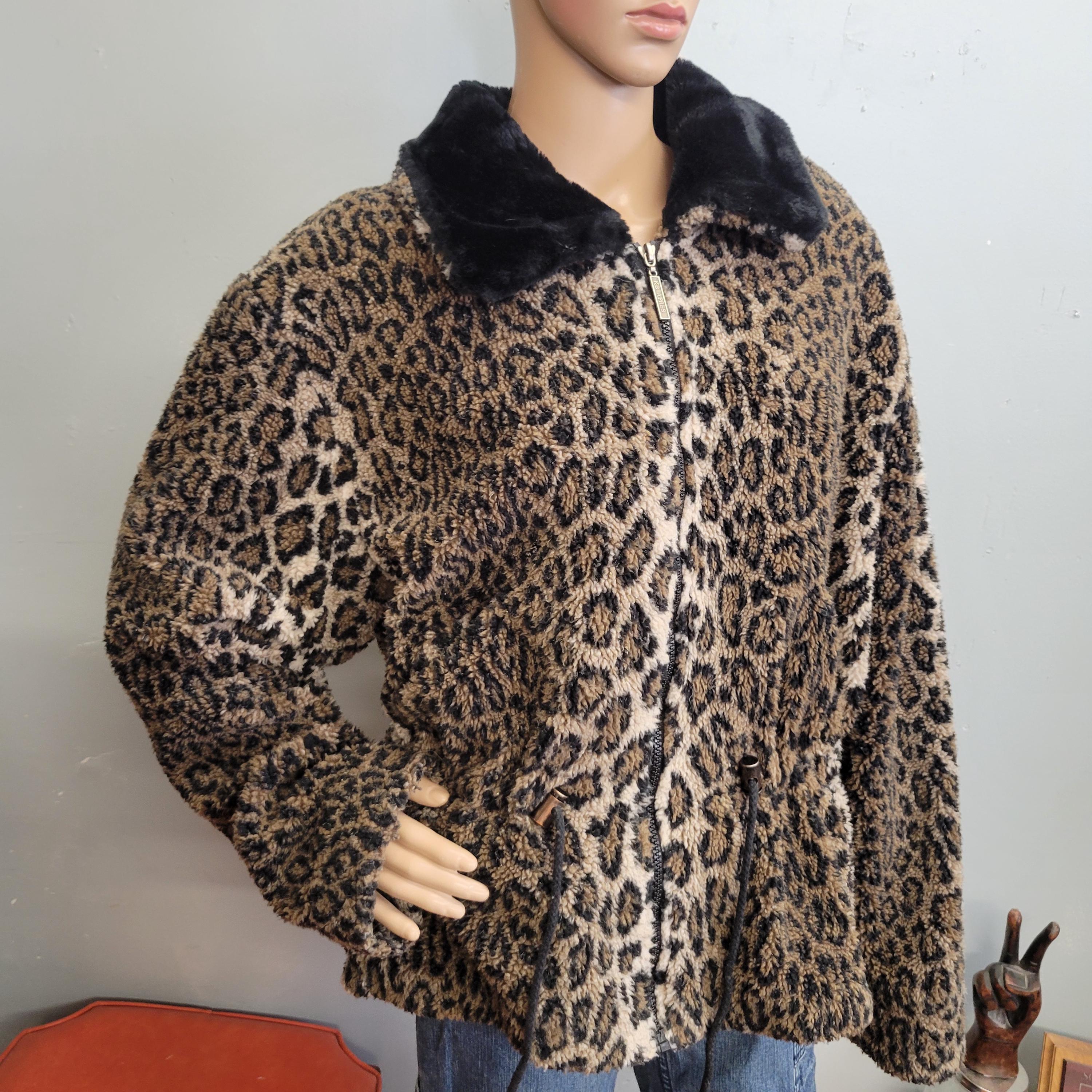 Vintage 80s Kristen Blake Leopard Print Plush Jacket - Etsy