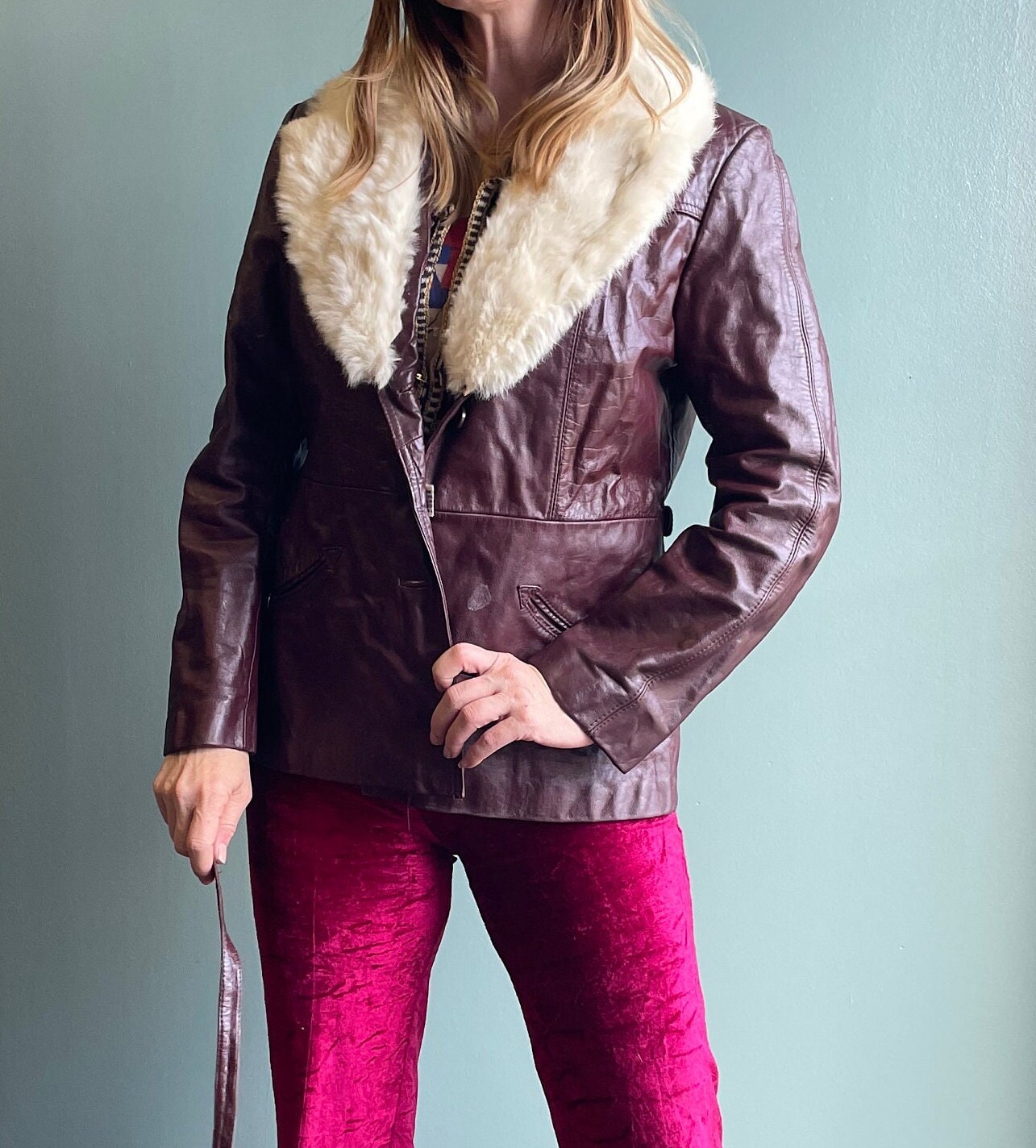 Vtg 70s OXBLOOD LEATHER JACKET // Vintage Womens Medium Vtg 70s OXBLOOD LEATHER JACKET // Vintage Womens Medium