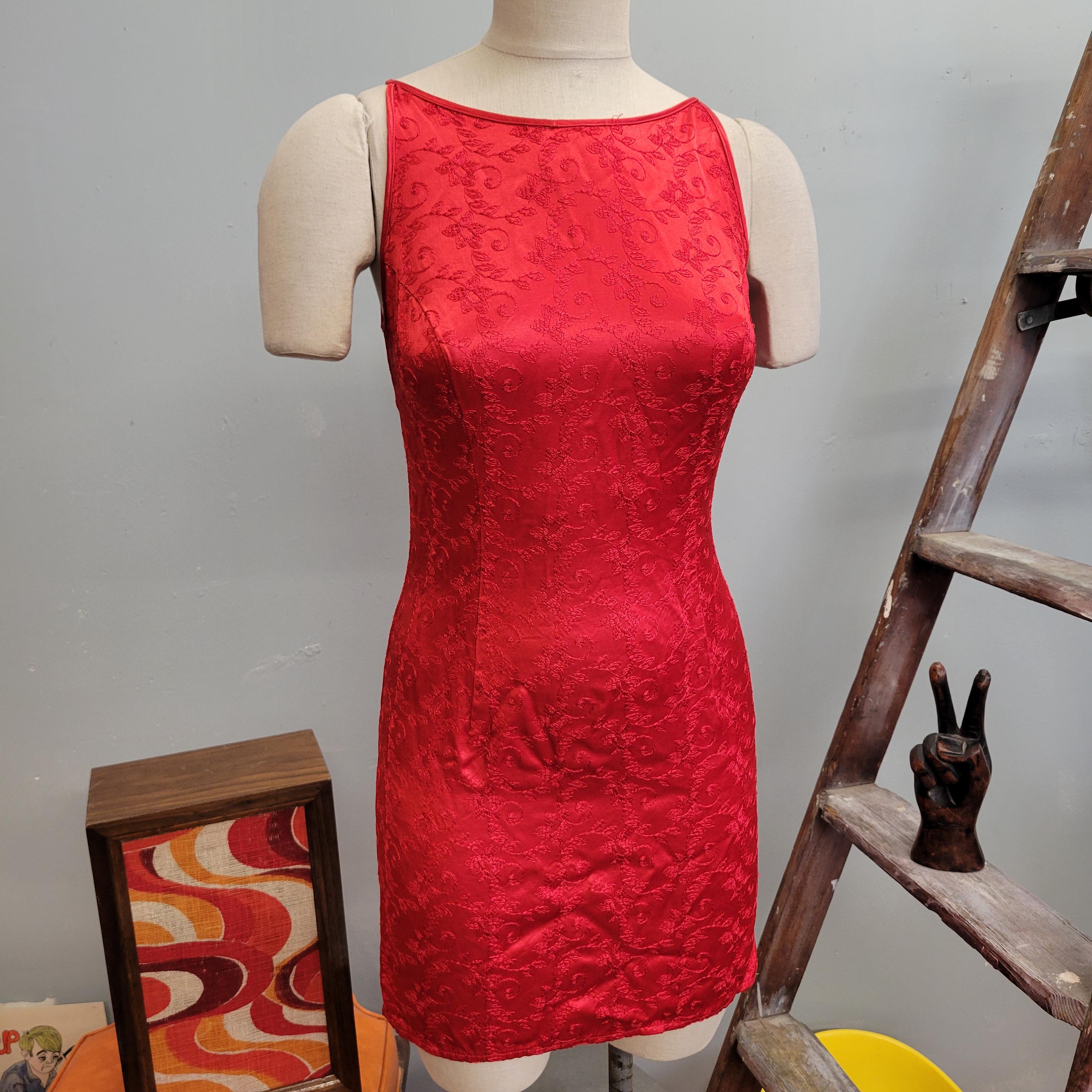 open lace back dress Red 1920s Gatsby Flapper Dress | Latin Dance Dress | Pretty Eccentric main image 1