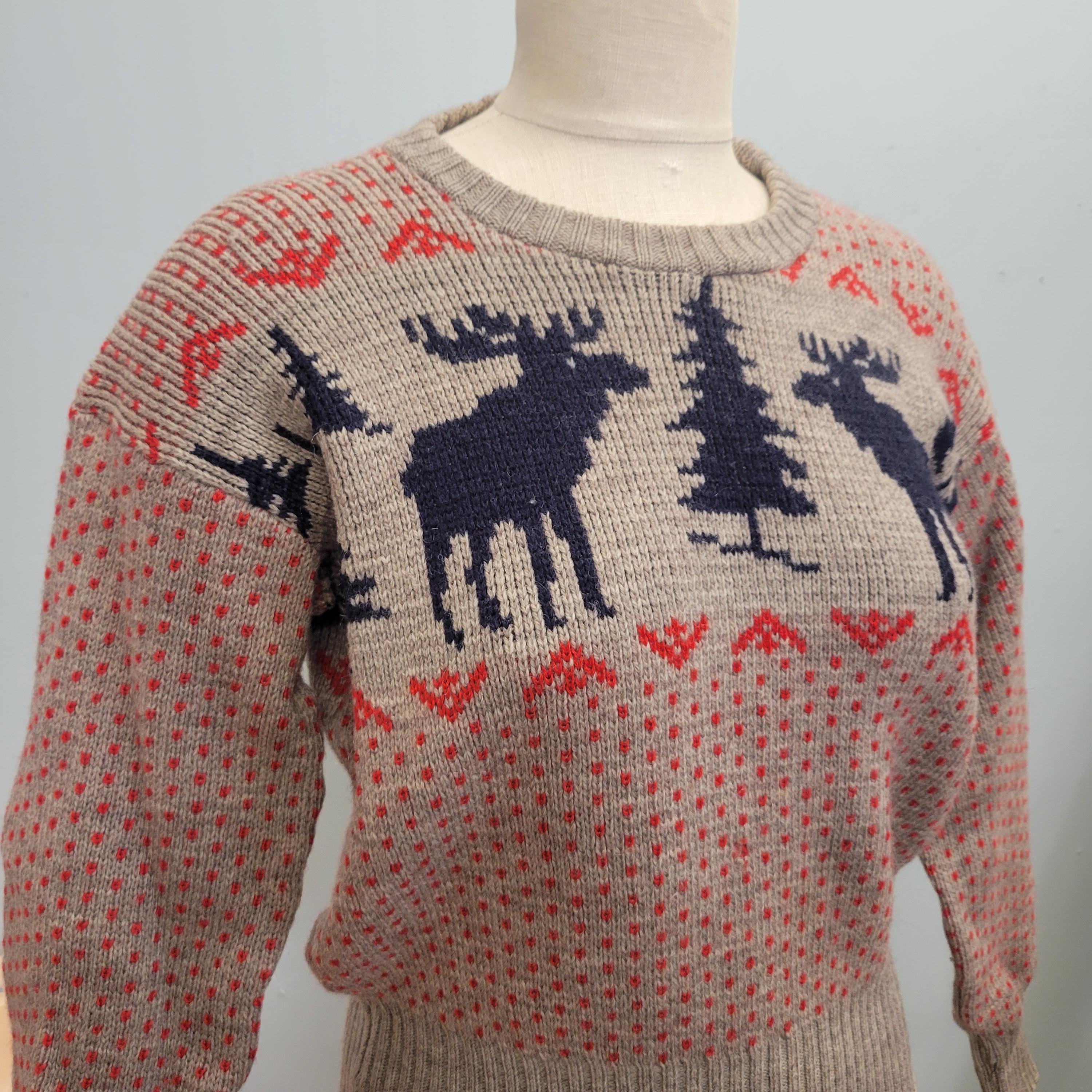 希少 80s ROCKY MOUNTAIN 迷彩 ニット USA製 ヴィンテージ Vintage 1940s Wool Moose Sweater: Vtg Princeton Mens XL Dotted