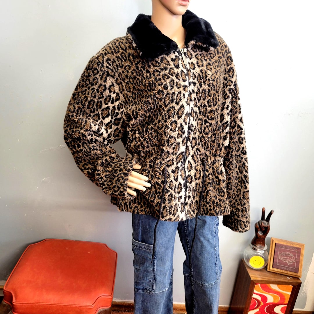 Vintage 80s Kristen Blake Leopard Print Plush Jacket - Etsy