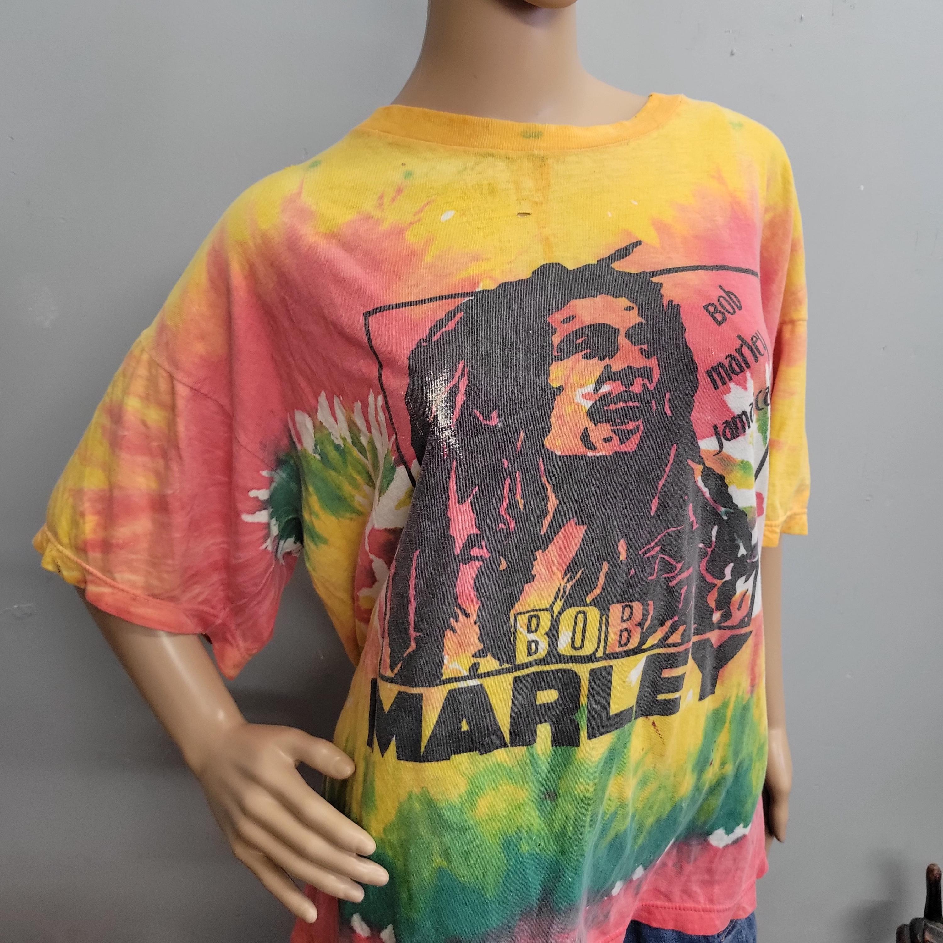 Vintage 80s Bob Marley Tie Dye Shirt: Rasta Reggae XL - Etsy