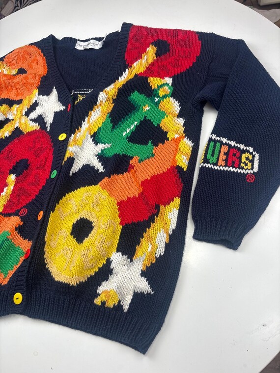 vtg LIFE SAVERS Cardigan, vtg Eagles Eye Hand Knit Candy Sweater View 3