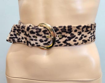 Morris Moskowitz Genuine Leather/fur (cheetah Print) Belt 