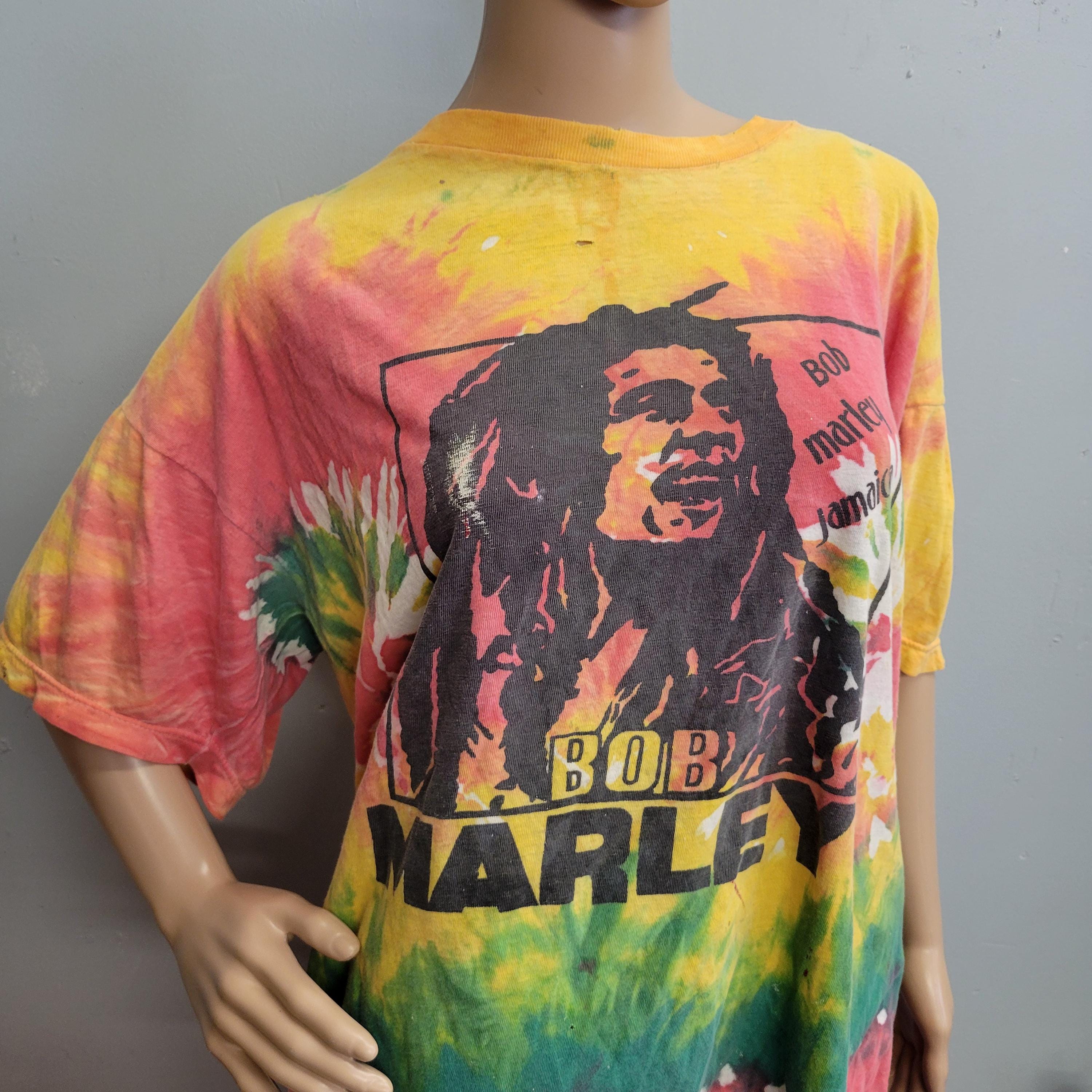 Vintage 80s Bob Marley Tie Dye Shirt: Rasta Reggae XL - Etsy