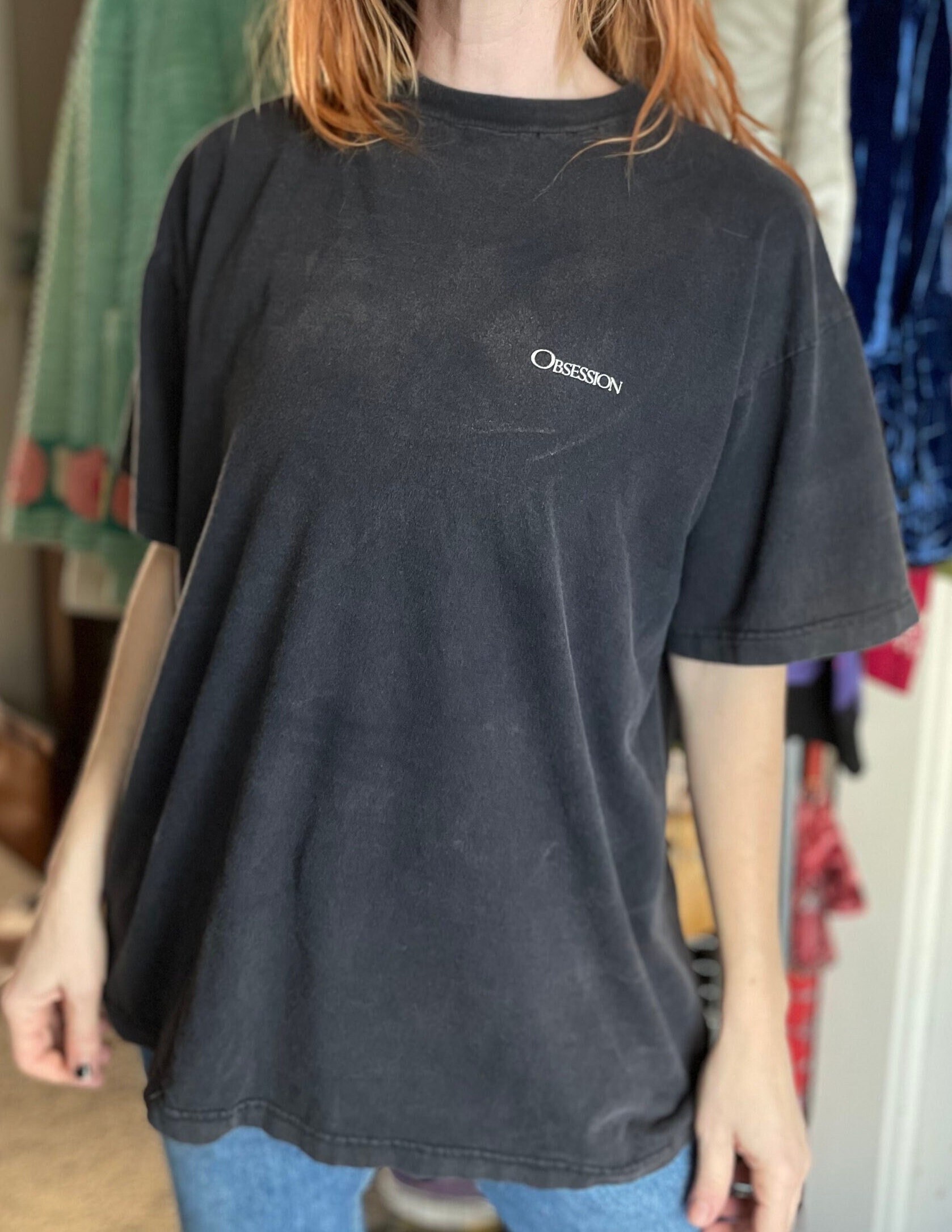 Vintage 90s Calvin Klein Obsession Shirt // 90s Cologne Shirt 