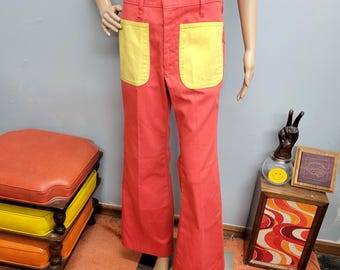 Vtg 70s TWO TONE PURPLE Pants // Vintage Peter Max Wrangler Style