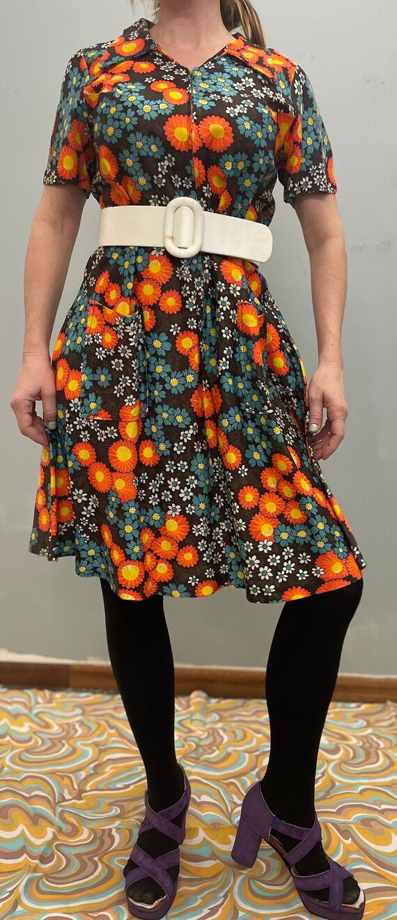 vtg FLOWER POWER TENT pocket dress lane bryant ps… - image 3