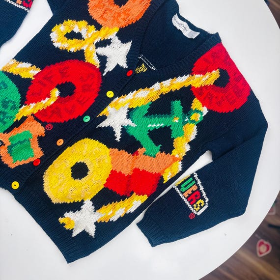vtg LIFE SAVERS Cardigan, vtg Eagles Eye Hand Knit Candy Sweater View 2