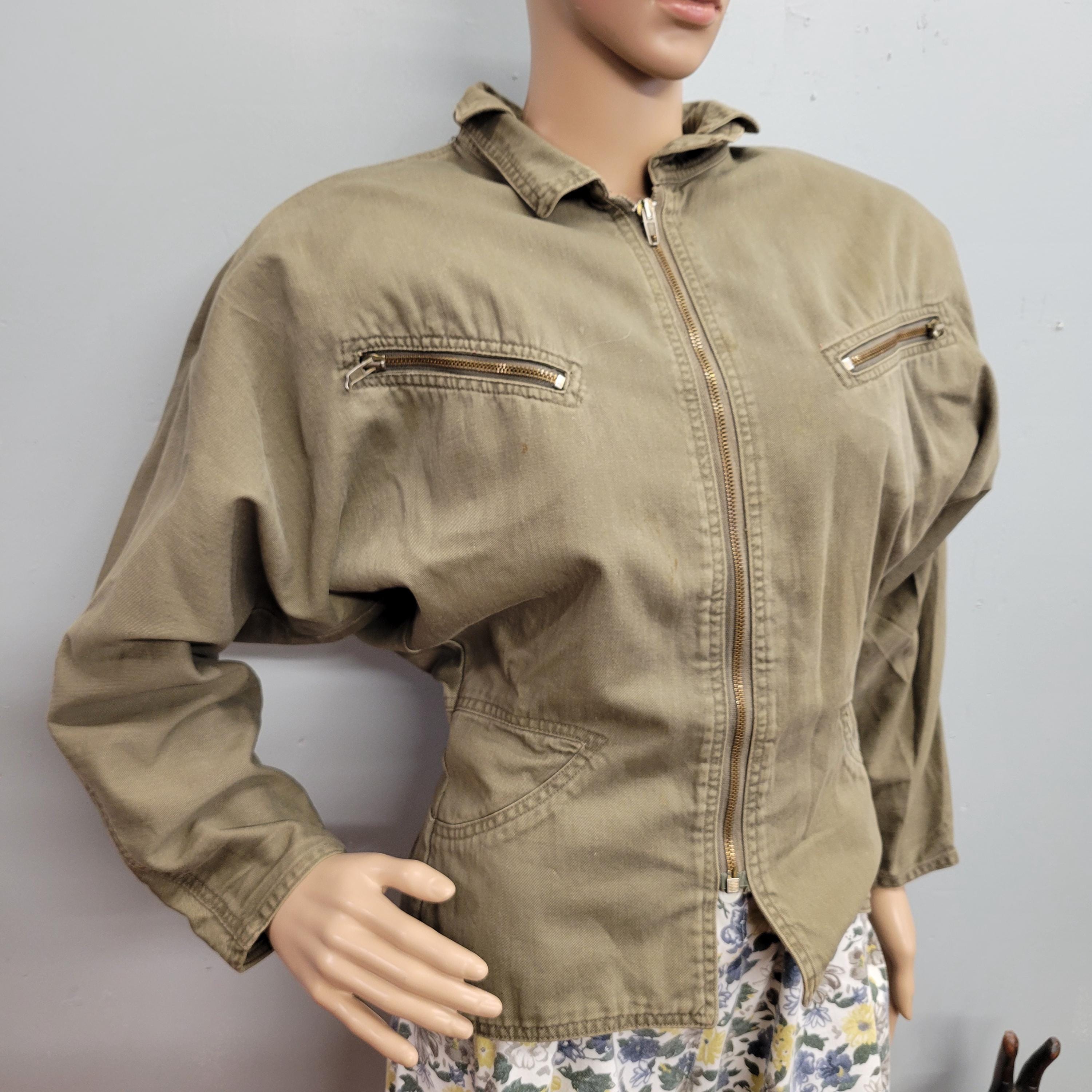 Vintage 80s Cropped Bomber Jacket: A.B.S. Boxy Military Style - Etsy