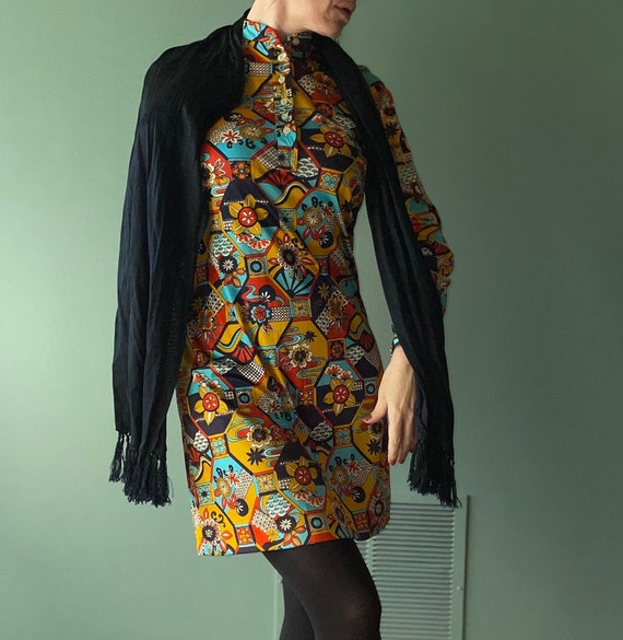 Vintage 1930s 40s Inky Black Rayon Jersey Sash / … - image 7