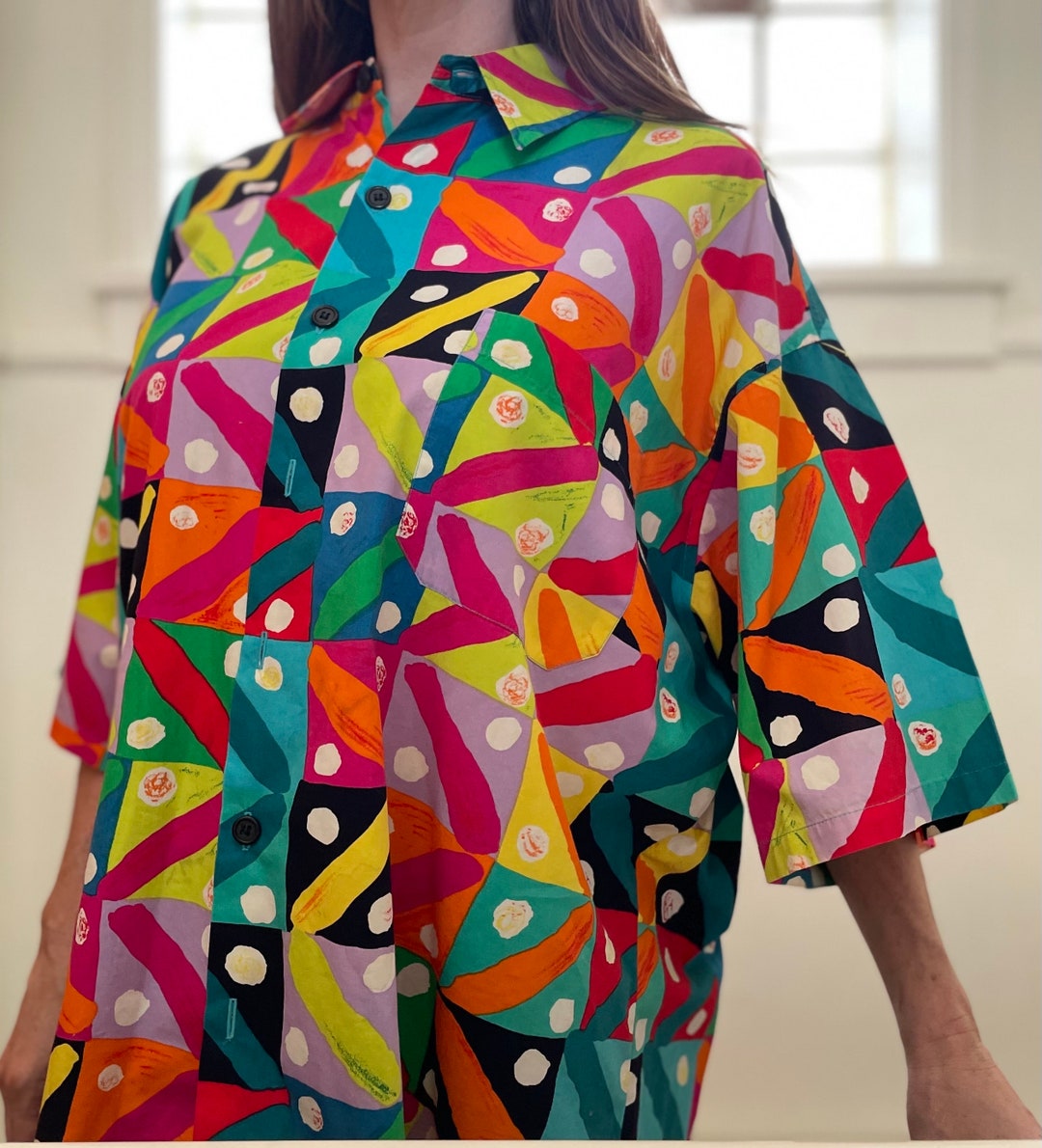 Vintage Jams World XXL Button up Shirt / Abstract Print Funky Shirt Etsy