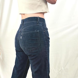vtg 70s Blue Levi's Corduroys, white tab boot cut paper tags