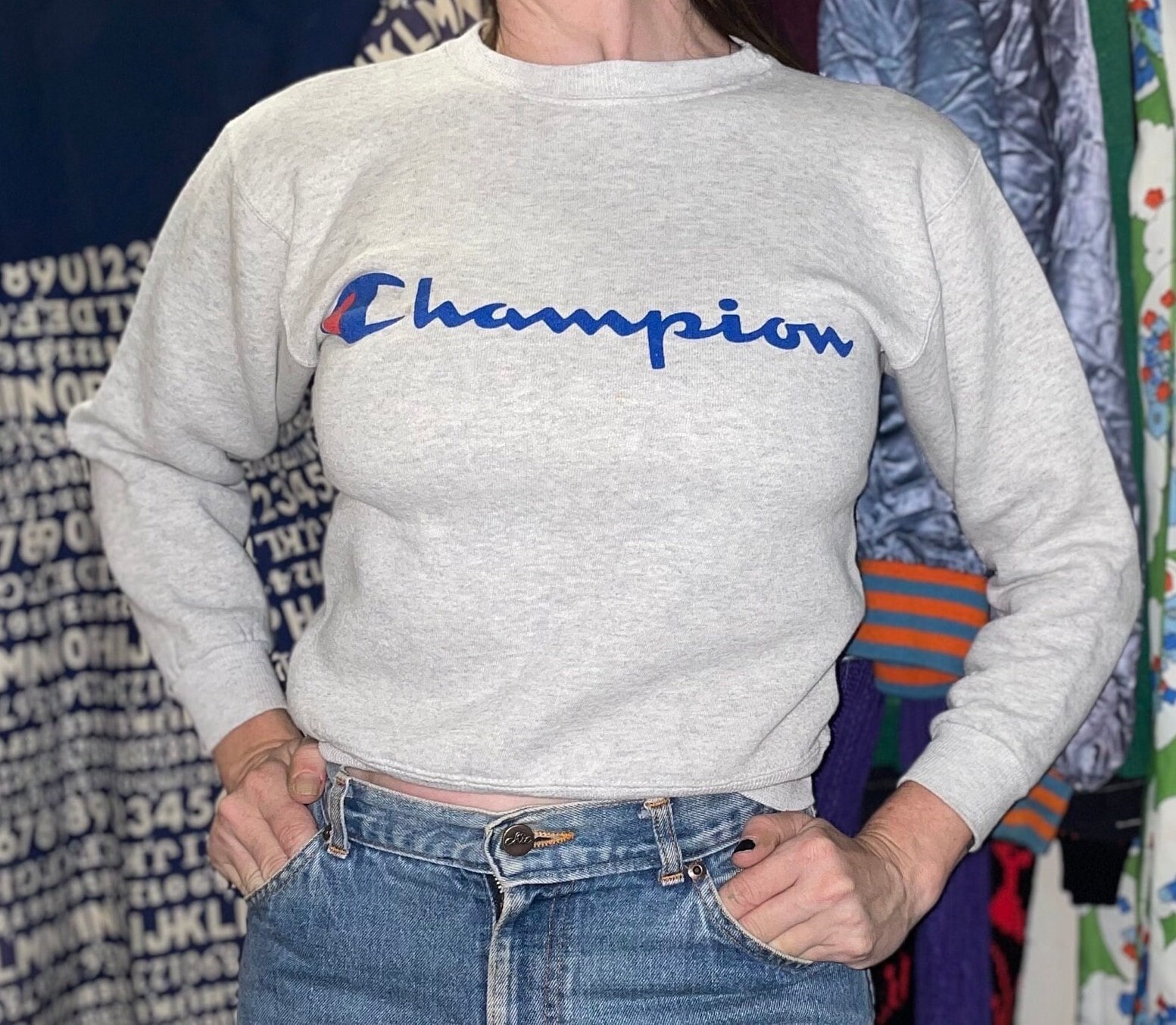 Vtg 90s CHAMPION SWEATSHIIRT Fitted Youth Large USA Cropped Shirt Cursive Spell Out Sporty White Clean Preppy Name Brand Classic Style Etsy Australia