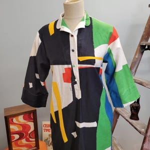 Vintage 60s Colorblock Art Dress: Katherine Oqust Pop Art Tunic