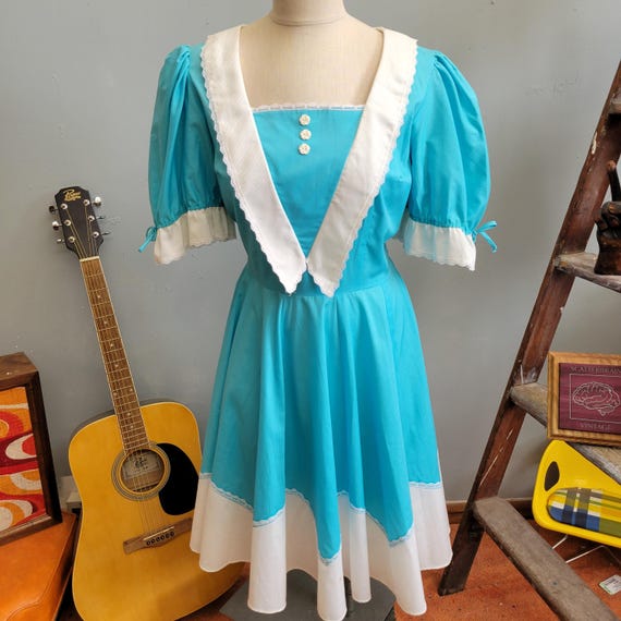 Vtg 60s Blue Coquette Square Dance Dress: Pastel Sailor Collar Fit N Flare  Spring Fashion - Etsy
