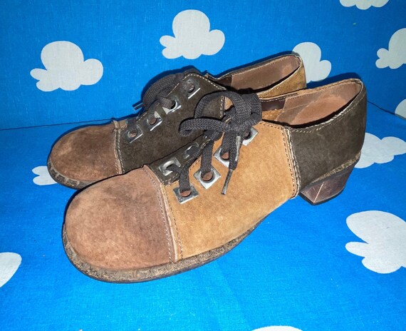 Vintage 60s Brown Suede Two Tone Shoes / 70s Mod … - image 7