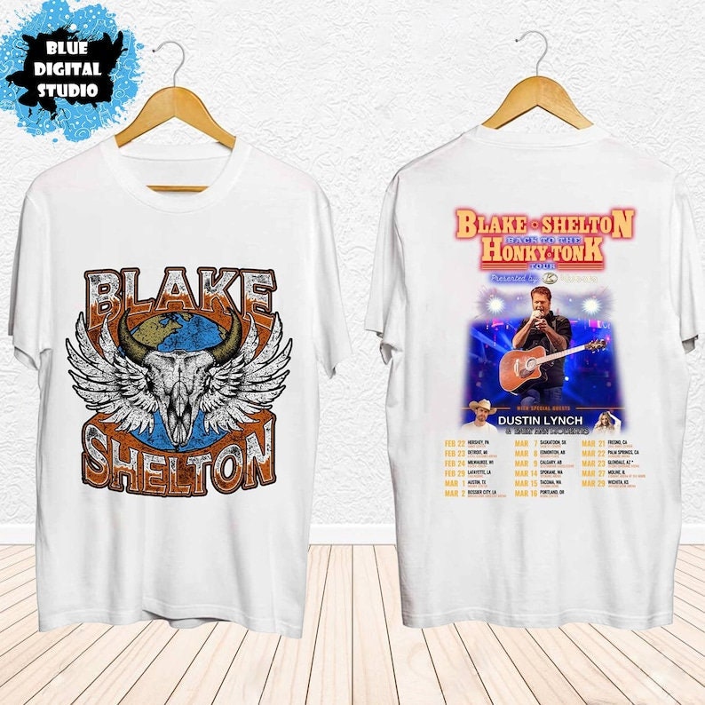 Blake Shelton 2024 Back to the Honky Tonk Tour Shirt, Blake Shelton Fan Shirt