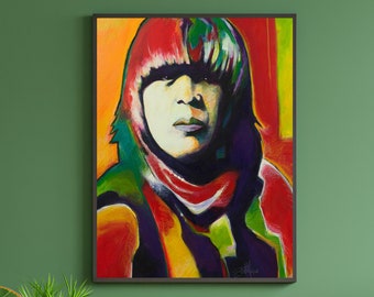 Doncella del Sol, Pintura acrílica, Impresión de lienzo