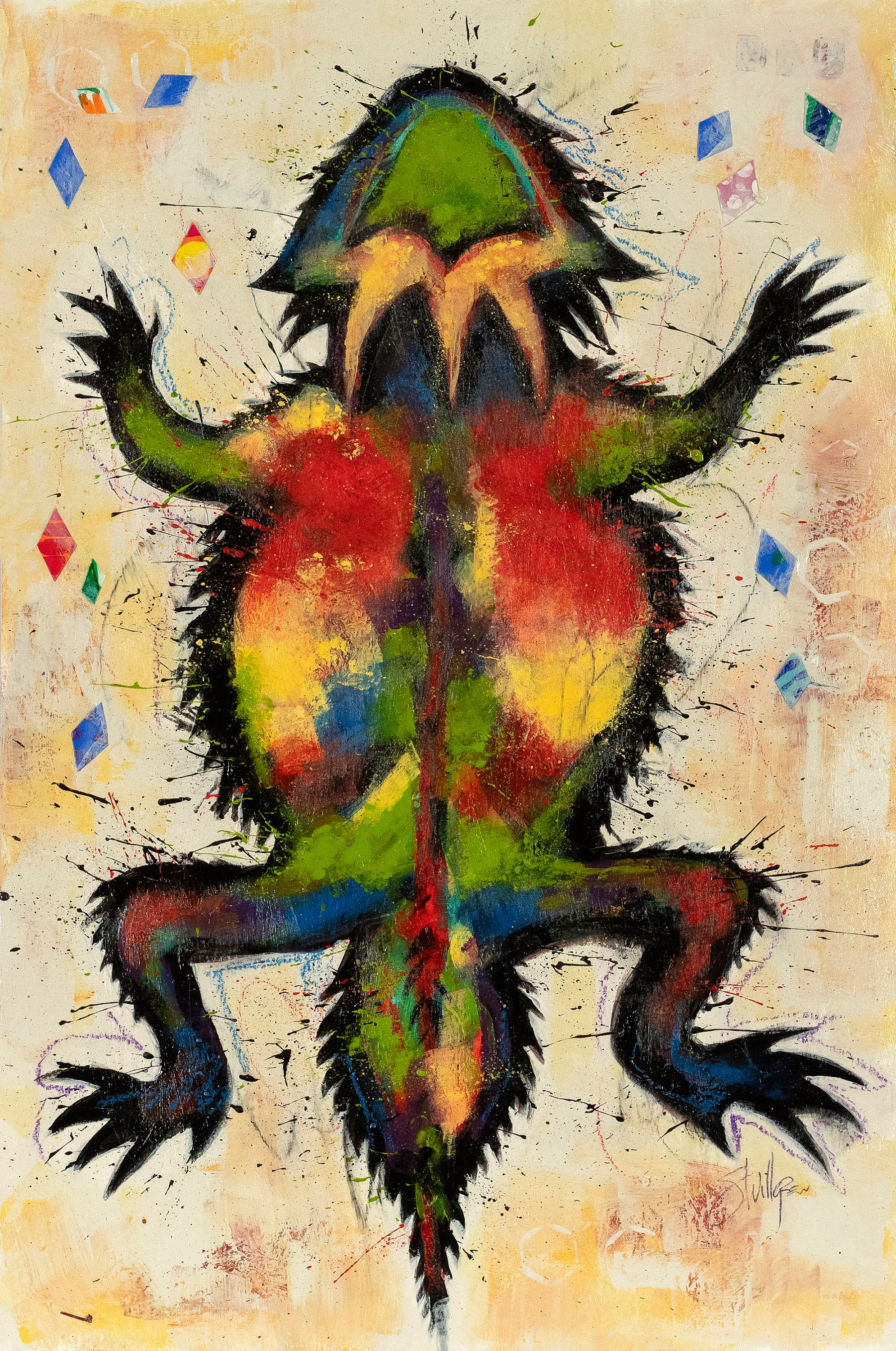 The Horny Toad, Acrylic Painting, Unframed Giclée Print - Etsy