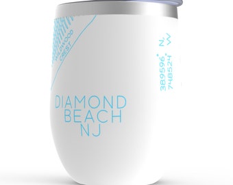 Diamond Beach Nj Map Tumbler - Santina