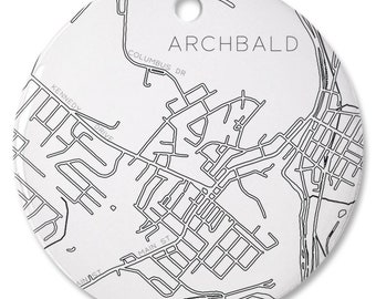 Archbald Pa Map Porcelain Ornament