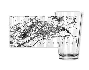 Scranton Map Pint Glass