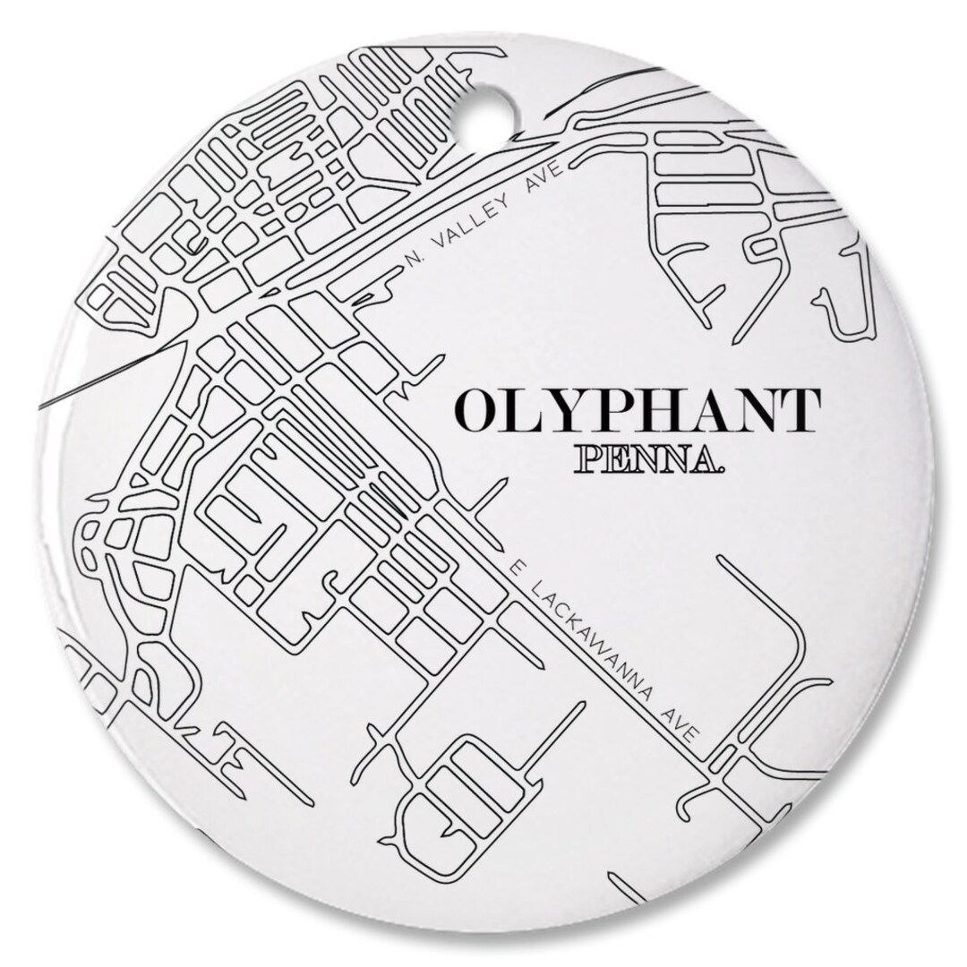 Olyphant Pa Map Porcelain Ornament Etsy