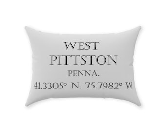 West Pittston Pa Map Throw Pillow