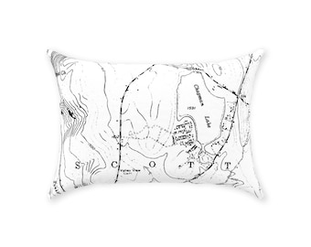 Chapman Lake Map Throw Pillow - Jessica Custom Order