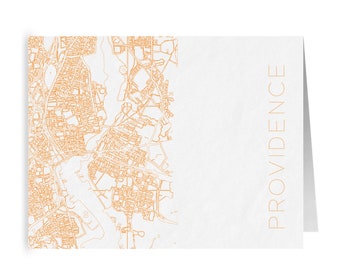 Providence Rhode Island Map Notecards