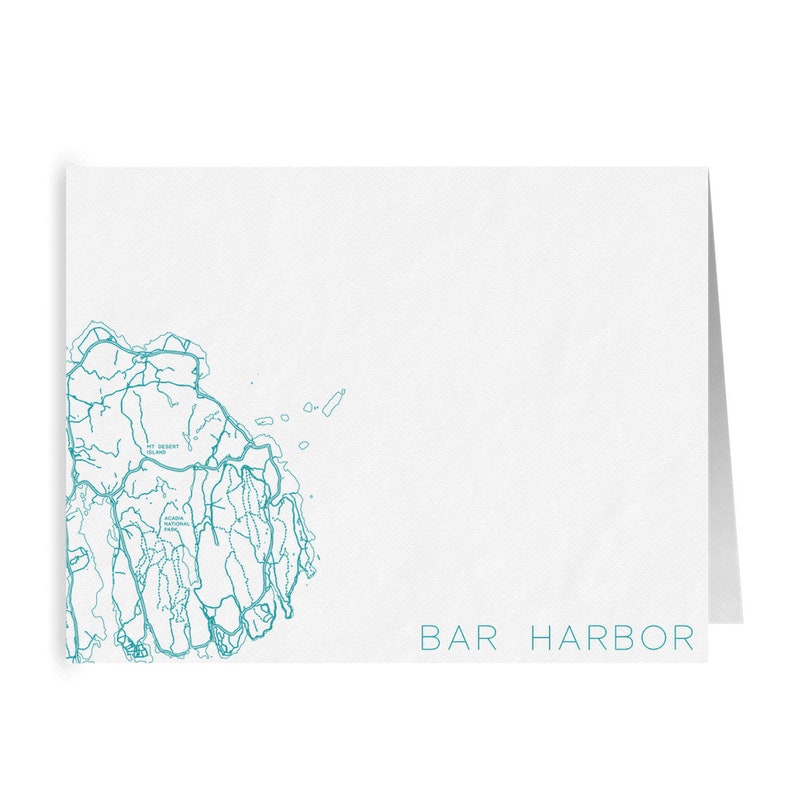 Bar Harbor Maine Map Notecards - Il 794xN.3111456973 1tj9 