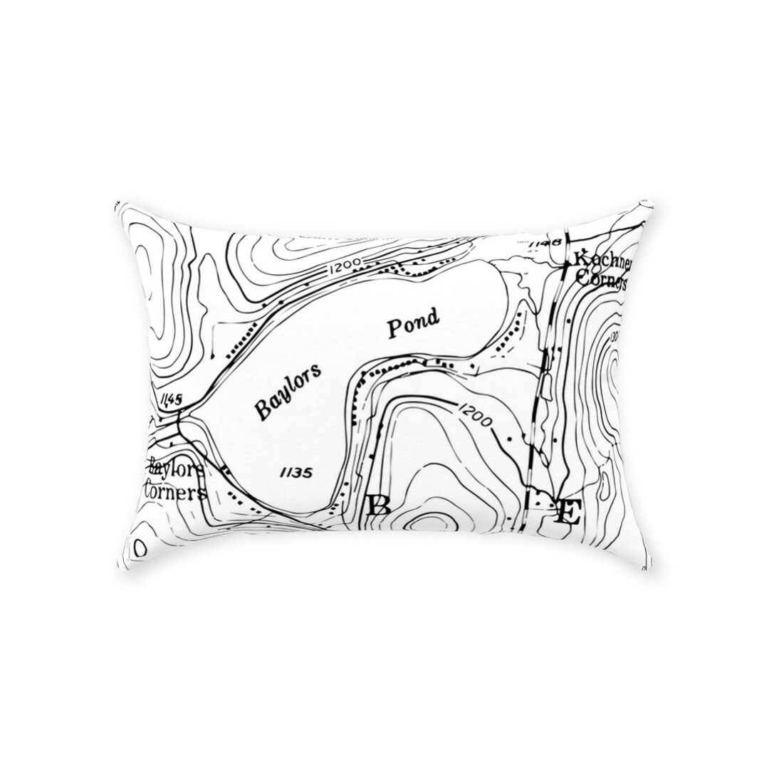 Baylors Lake Pa Map Throw Pillow 2022 Etsy