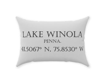 Lake Winola Pa Mapthrow Pillow