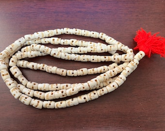 Hand-carved Tibetan 108 Bone Prayer Beads Skull Necklace Bracelet