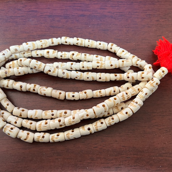 Hand-carved Tibetan 108 Bone Prayer Beads Skull Necklace Bracelet #SB-D2