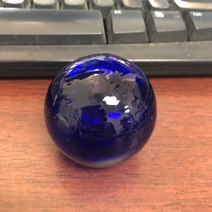 Cobalt Blue Decorative Reproduction Blown Glass Float Fishing Buoy Ball 3"