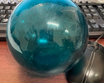 Colorful Beach Glass Floats, Set of 8 Hand Blown Balls 2.5 Blue
