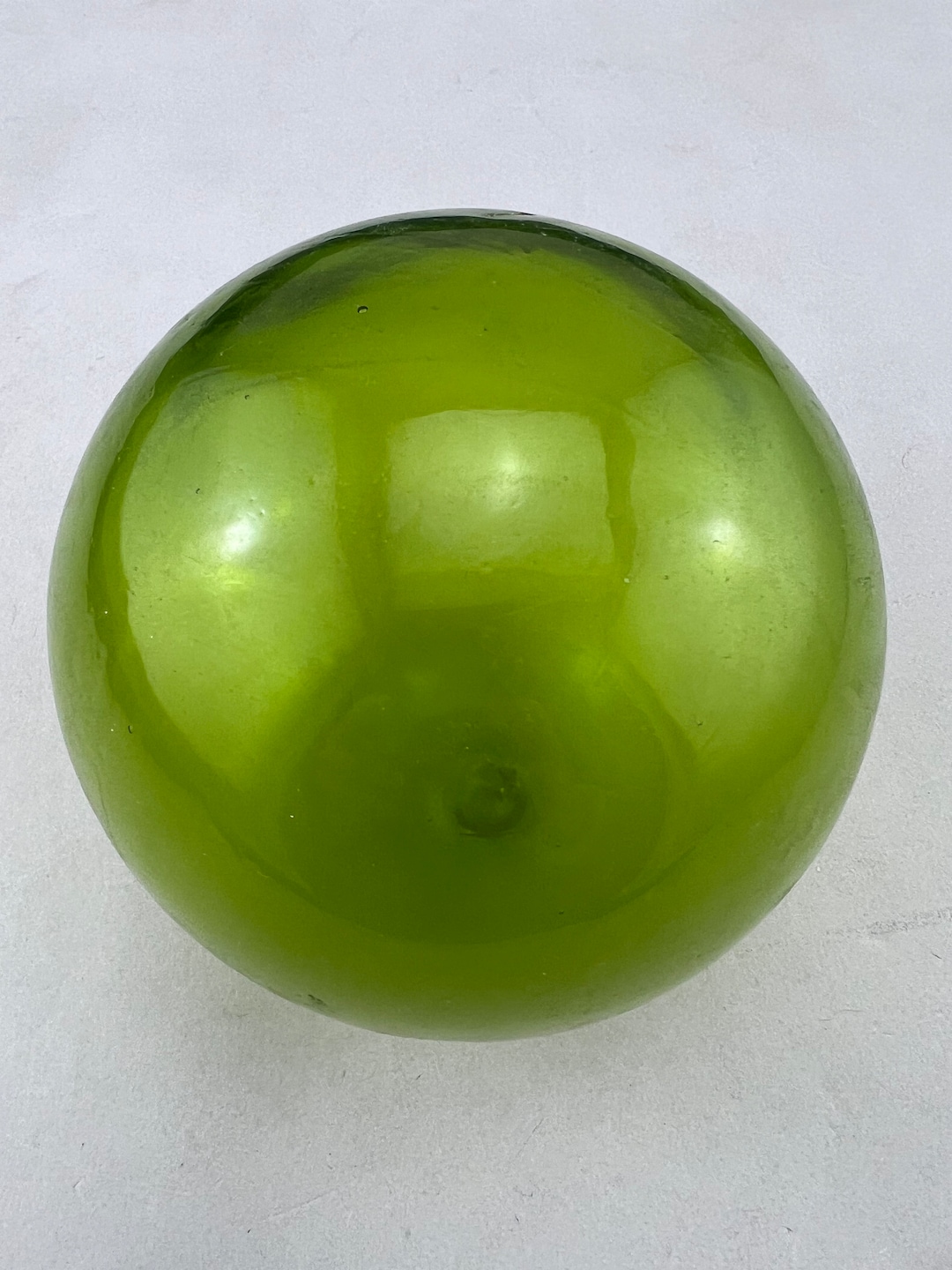 Light Lime Green Decorative Reproduction Blown Glass Float Fishing Buoy