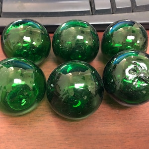 12 Pieces Green Decorative Reproduction Blown Glass Float Fishing Buoy Ball 3&quot;