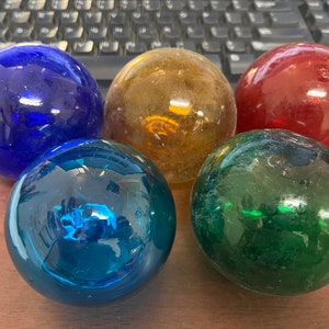 5 Pieces Assorted Decorative Reproduction Blown Glass Float Fishing Buoy Ball 3"