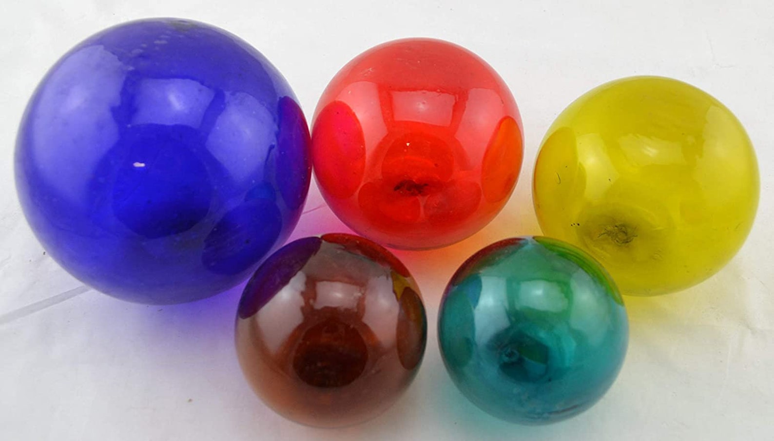 5 Pcs Reproduction Blown Glass Float Fishing Buoy Ball Assort Etsy