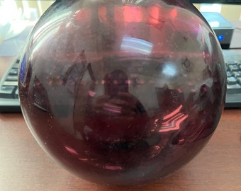 Purple Decorative Reproduction Blown Glass Float Fishing Buoy Ball 8"