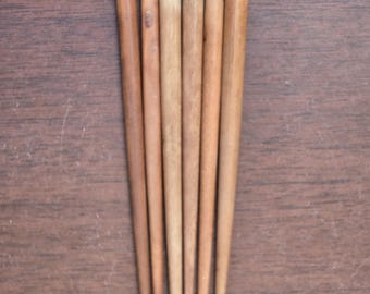 6 Pieces ABALONE Mother Of Pearl Shell Iinlay Hair BARRETTE Wood STICK Pin