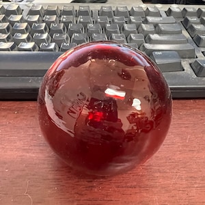 Red Decorative Reproduction Blown Glass Float Fishing Buoy Ball 3&quot;