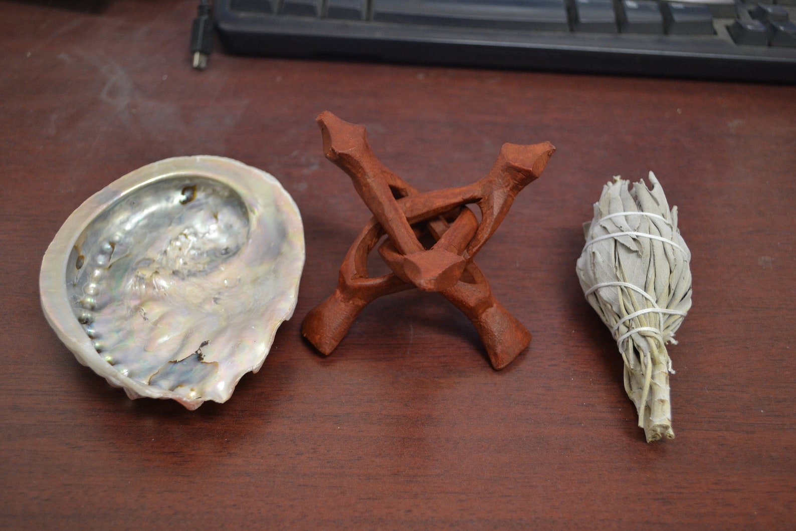 ABALONE Shell White SAGE With Stand Smudge Kit Spiritual Cleansing - Etsy