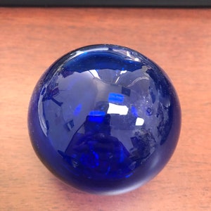 Cobalt Blue Decorative Reproduction Blown Glass Float Fishing Buoy Ball 3"