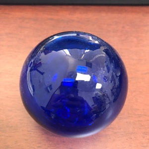 Cobalt Blue Decorative Reproduction Blown Glass Float Fishing Buoy Ball 4&quot;