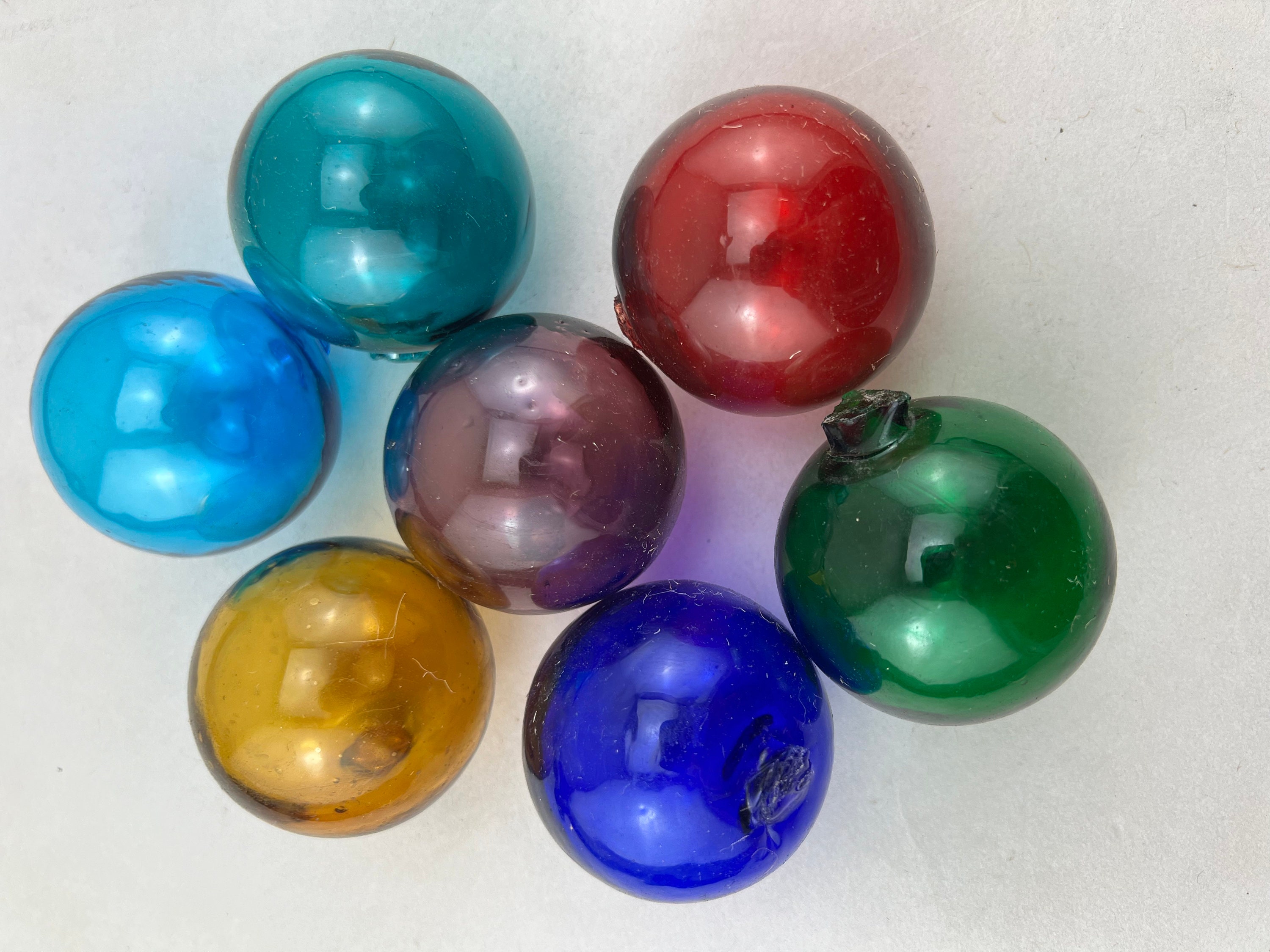 7 Pieces Assorted Decorative Reproduction Blown Glass Float Fishing Buoy  Ball 2 