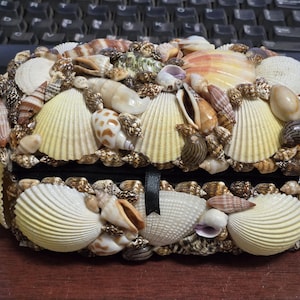 Dome Shell Inlay Coin Trinket Jewelry Box